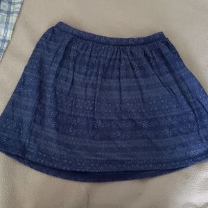 Girls navy floral skort